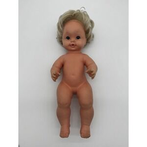 Vtg 1969 Mattel Baby Tenderlove Rubber Doll Drinks Wets Blonde Blue Eye Soft